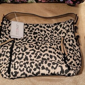 Jen &Co. Black and White Leopard Print Women's Bag In A Bag
